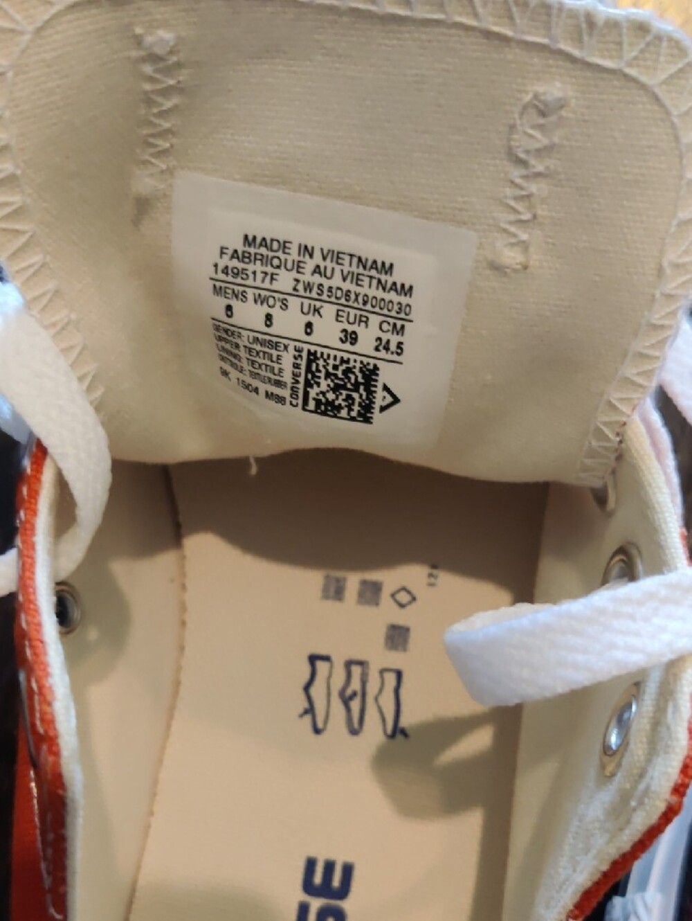 Converse Women's Low Top Sneakers in Bright Orange with White Laces - Picture 3 of 7